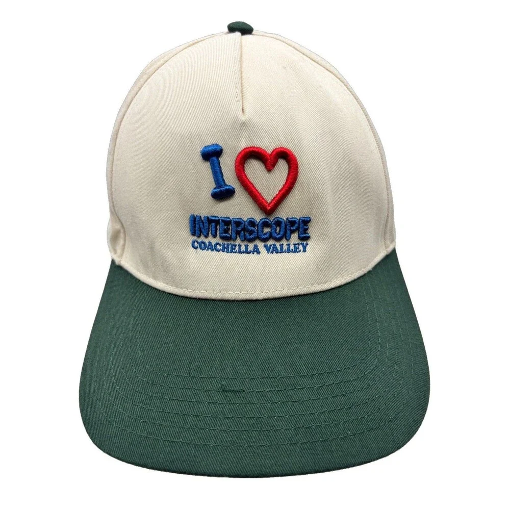 Heart Interscope Coachella Valley Hat Otto Cap Snapback Cream Greenwood